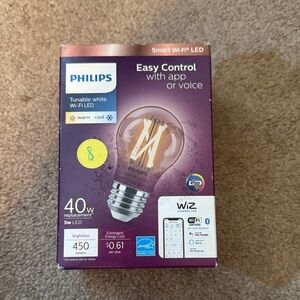 Philips Smart Wi-Fi LED Bulb with Purple and Silver Accents